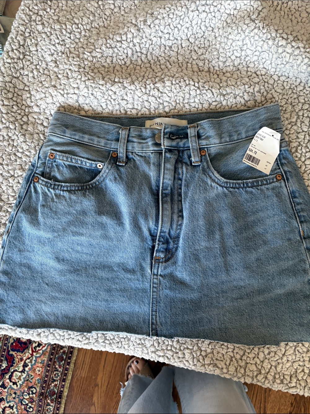 Denim Forum Light Blue Denim Mini Skirt